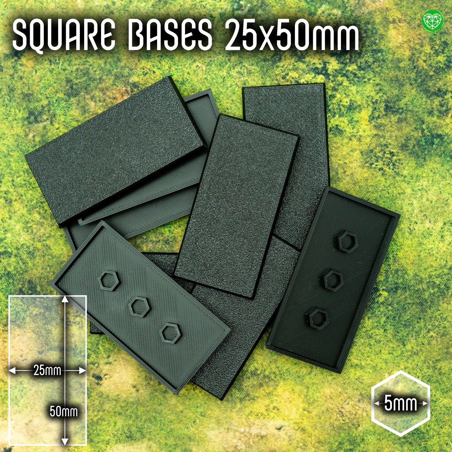 Square Bases - 25x50mm - Magnet Ready