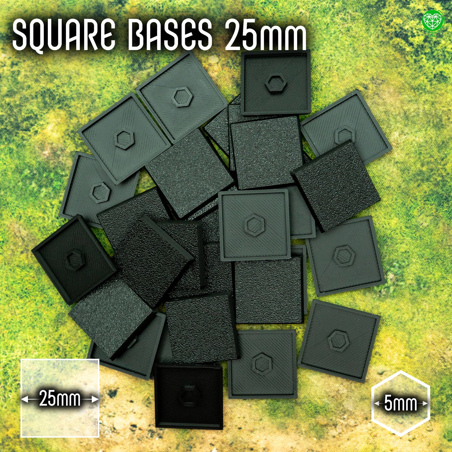 Square Bases - 25 mm - Magnet Ready