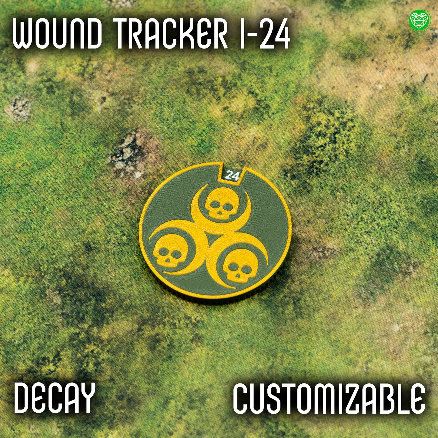 Wound Tracker for Tabletop Games – 1-24 Wounds Decay Style