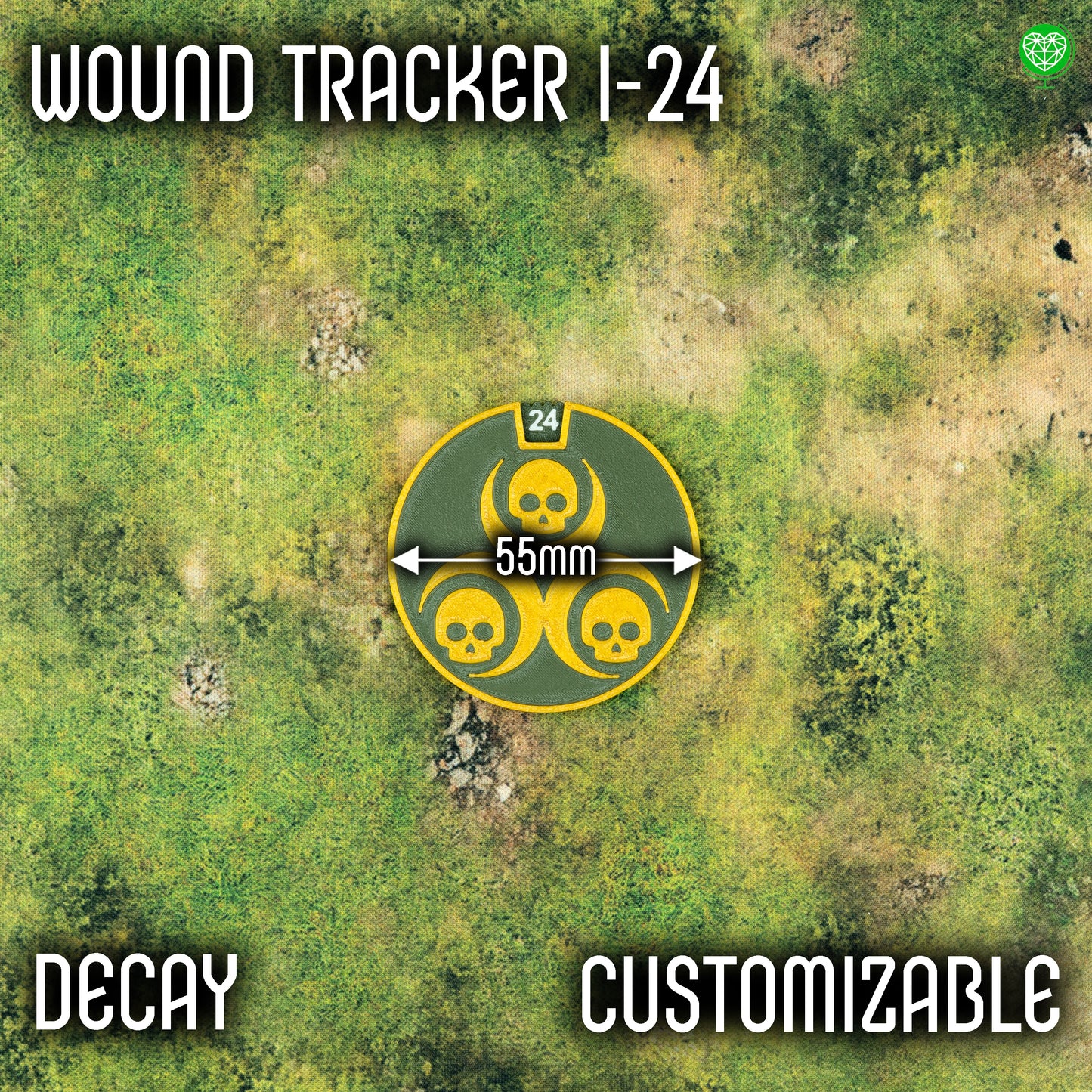 Wound Tracker for Tabletop Games – 1-24 Wounds Decay Style