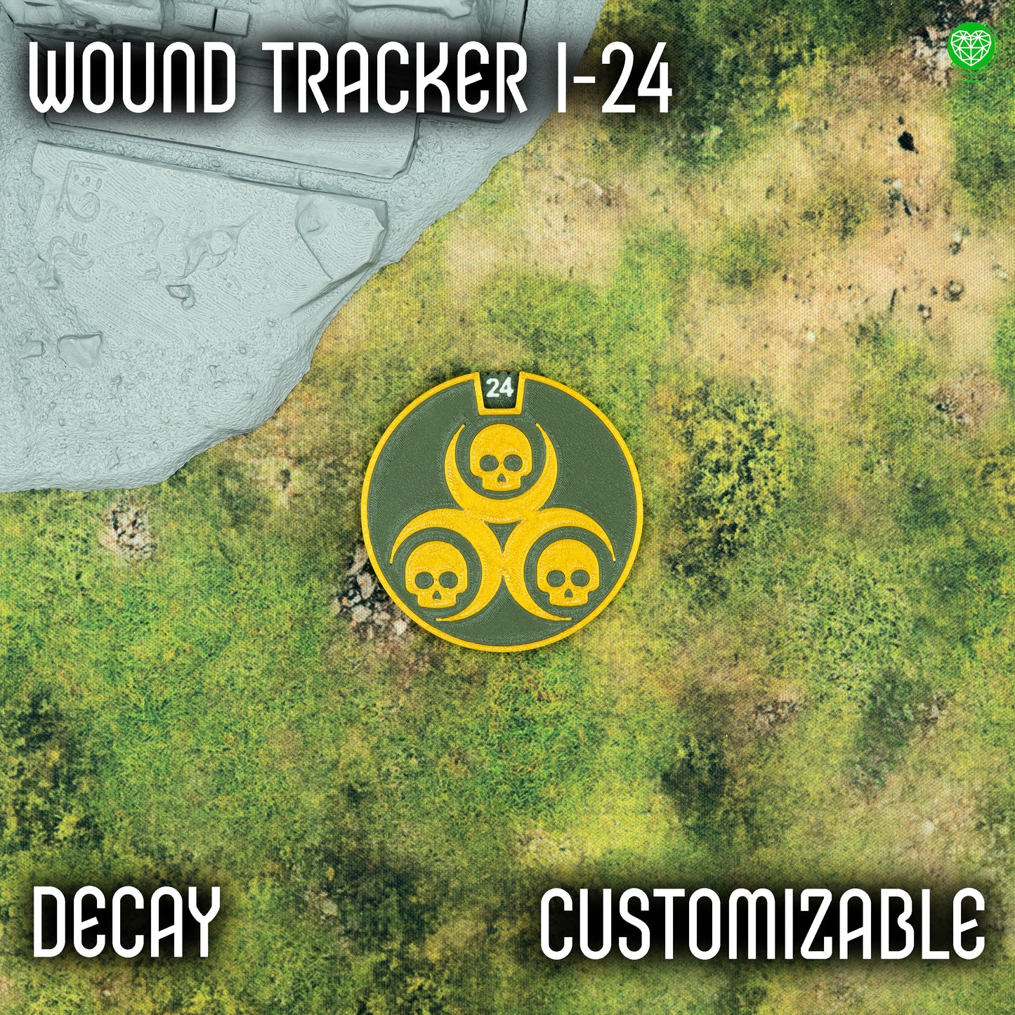 Wound Tracker for Tabletop Games – 1-24 Wounds Decay Style
