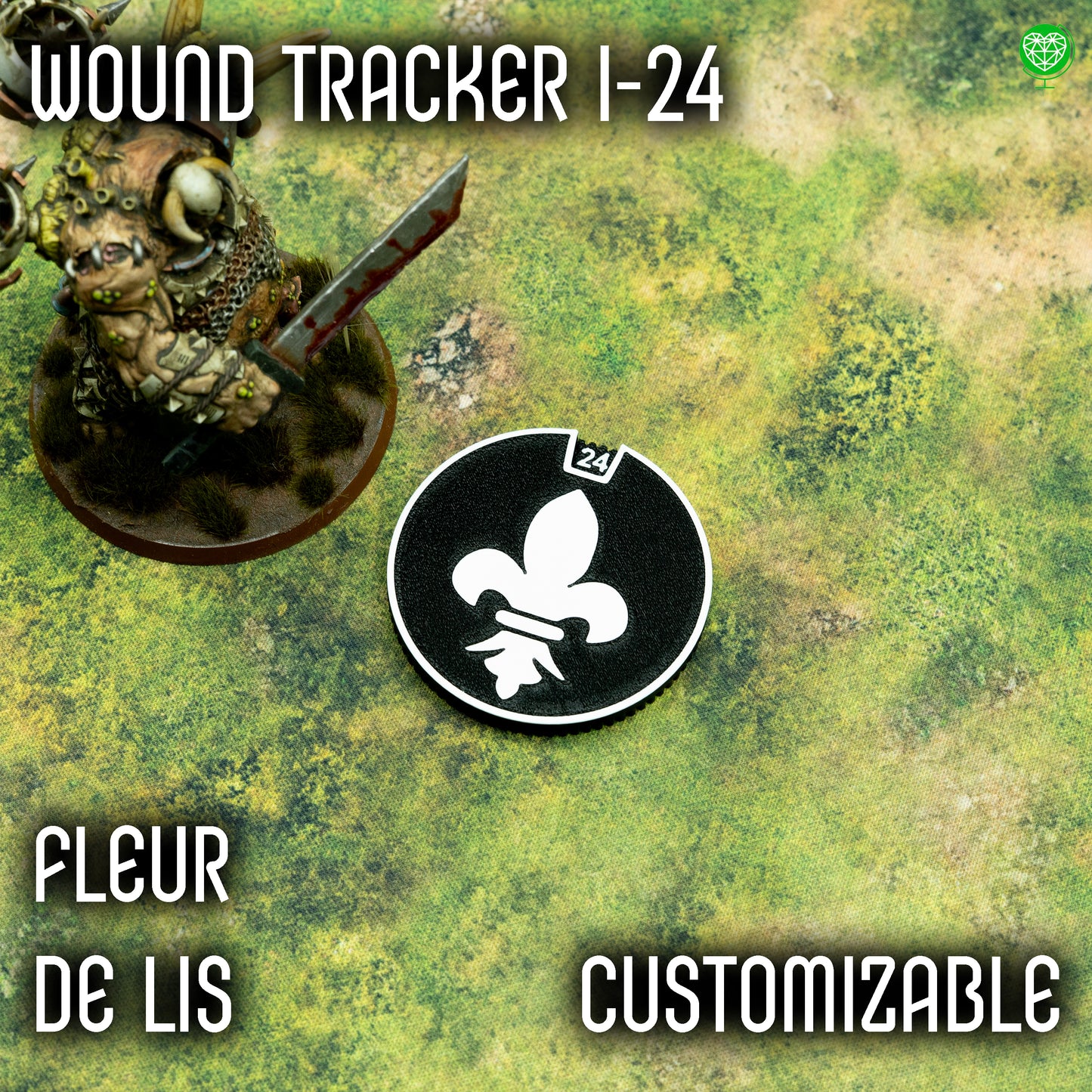 1-24 Wounds Tracker - Fleur De List and Battle Nuns Style