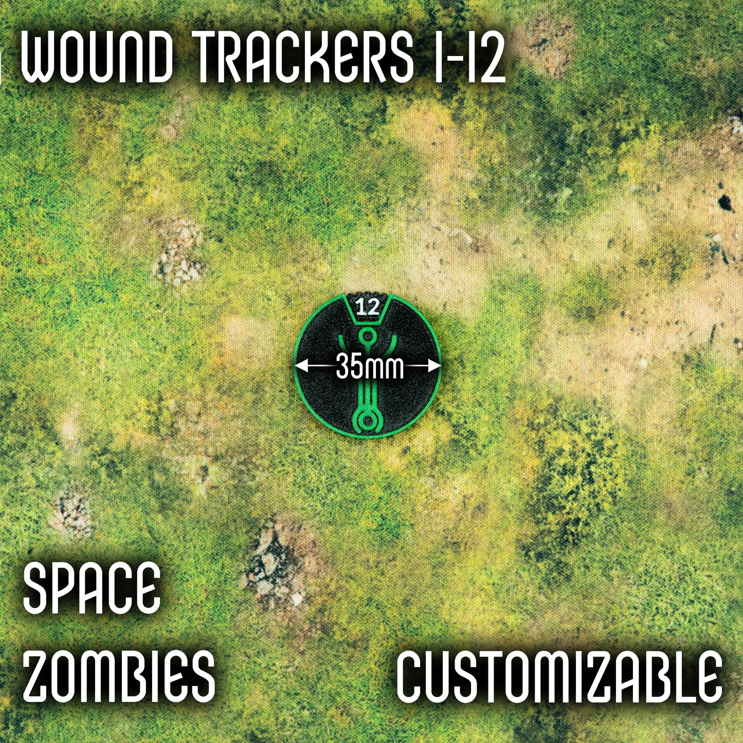 1-12 Wounds Trackers - Space Zombies Style
