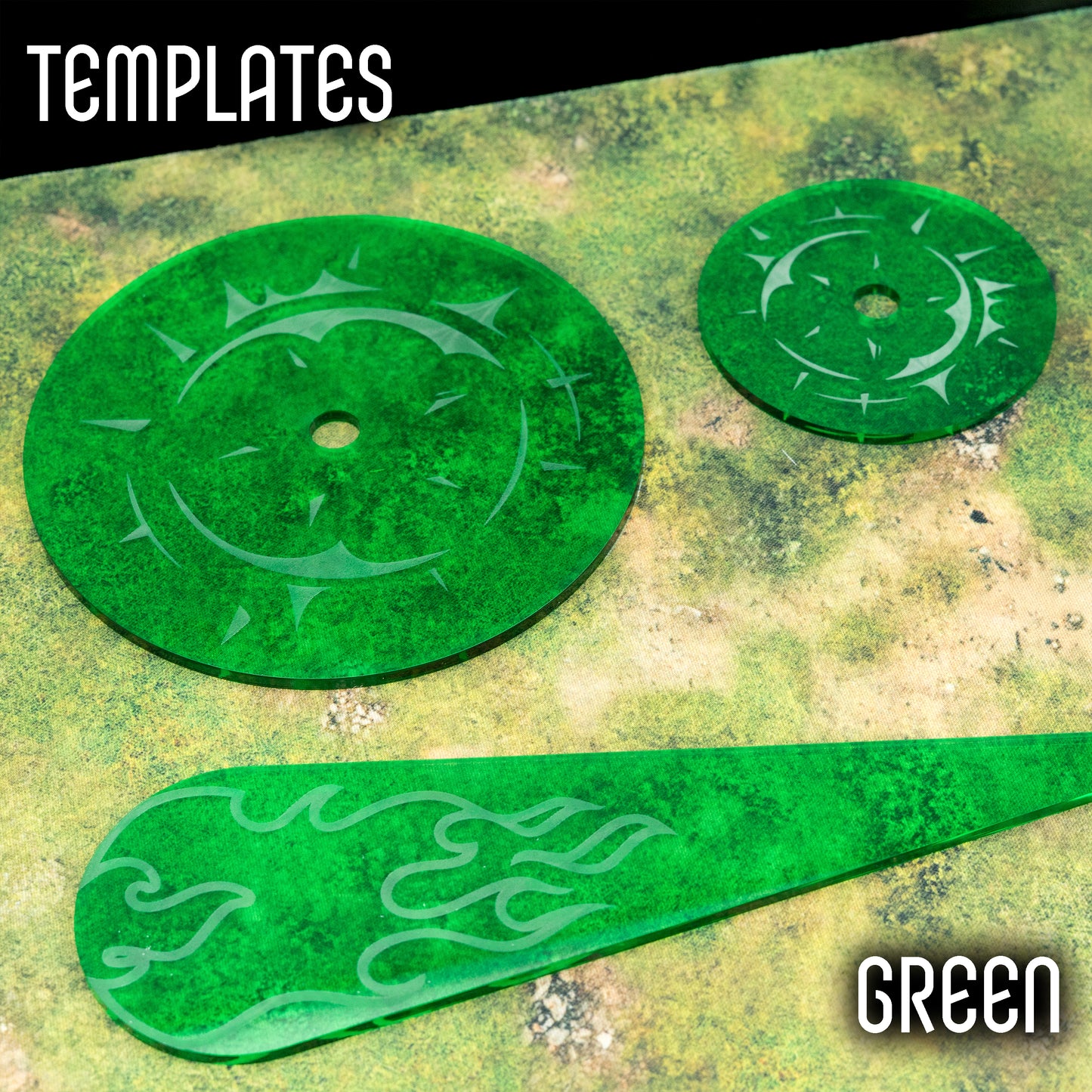 3", 5" and Flame Template compatible with Warhammer The Old World and Horus Heresy