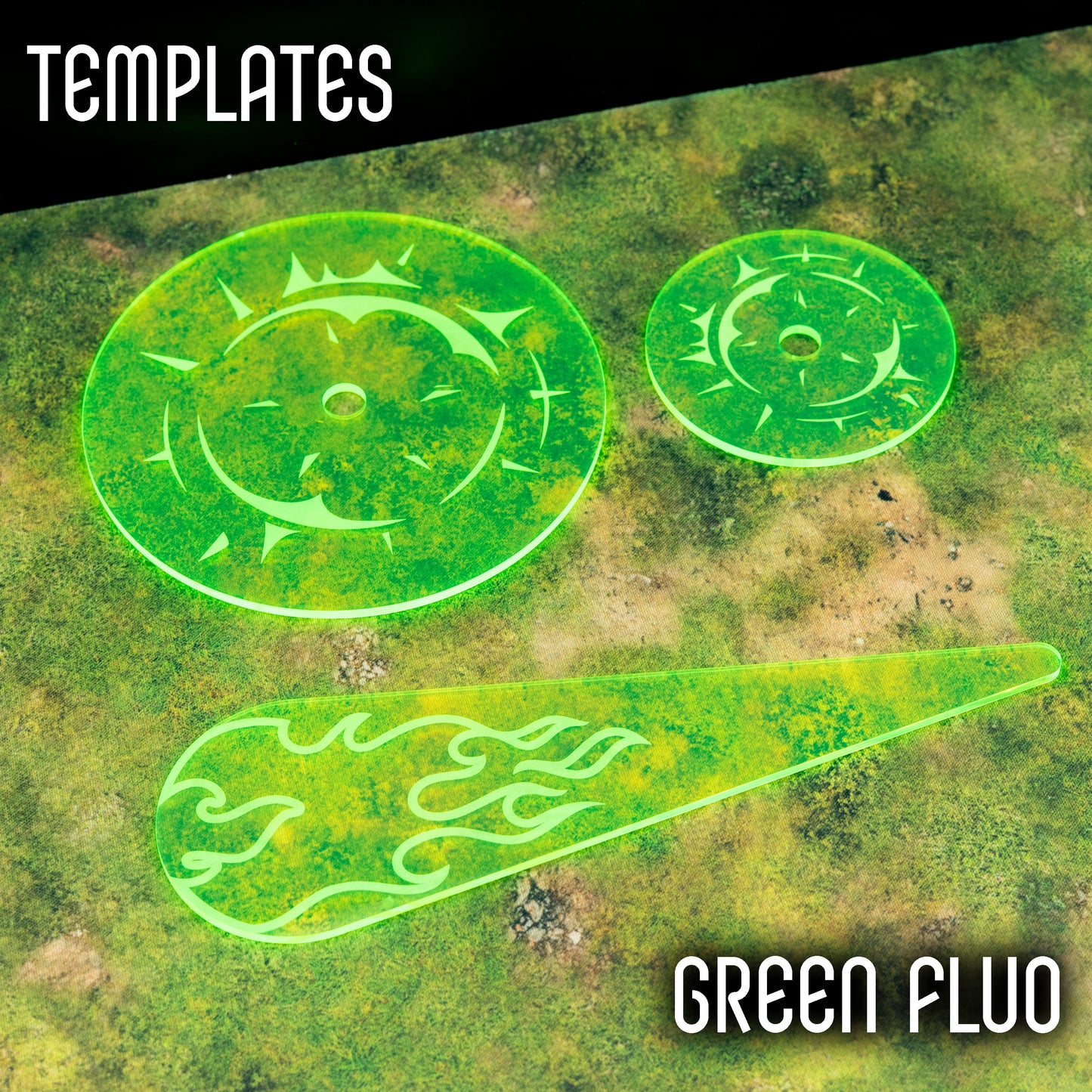 3", 5" and Flame Template compatible with Warhammer The Old World and Horus Heresy