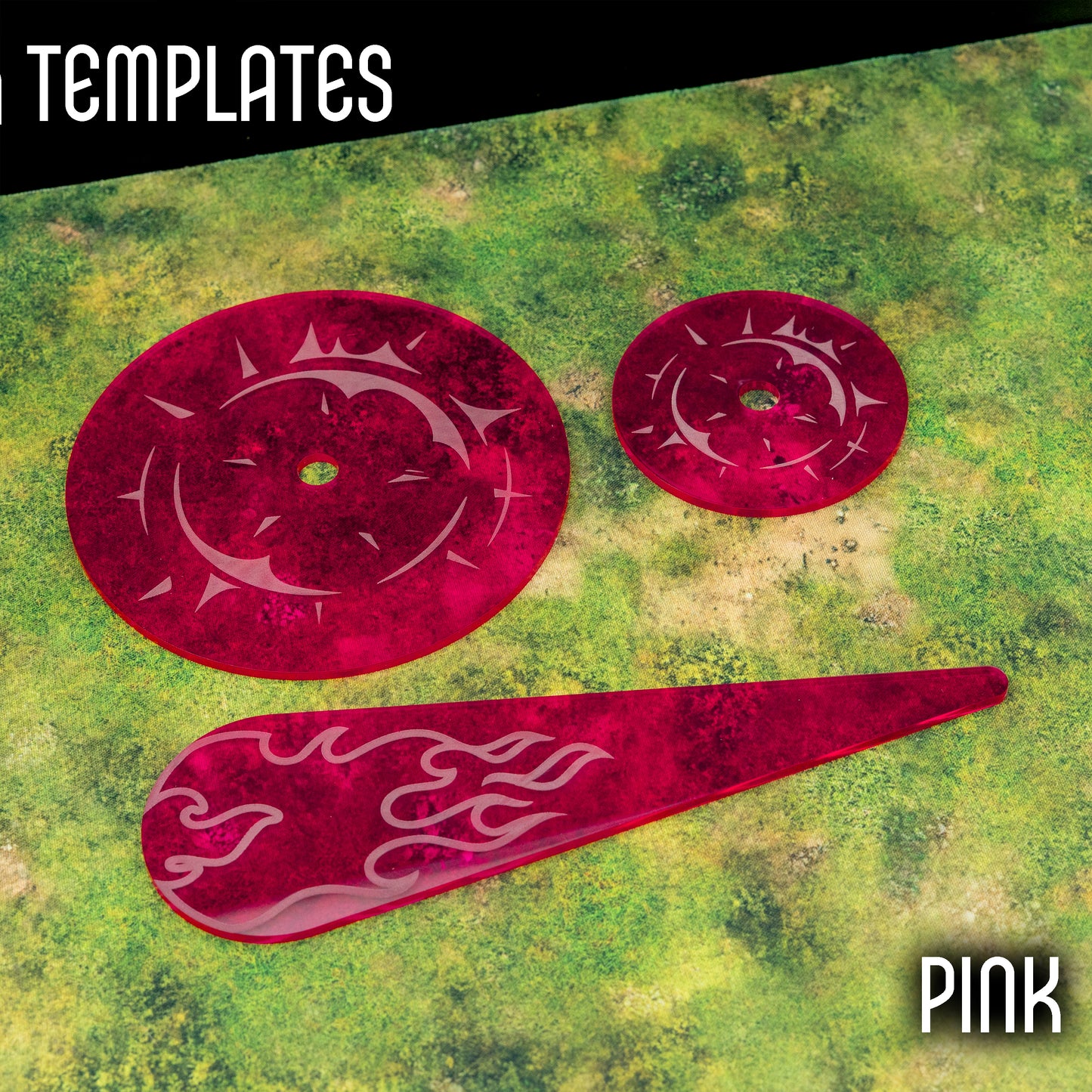 3", 5" and Flame Template compatible with Warhammer The Old World and Horus Heresy