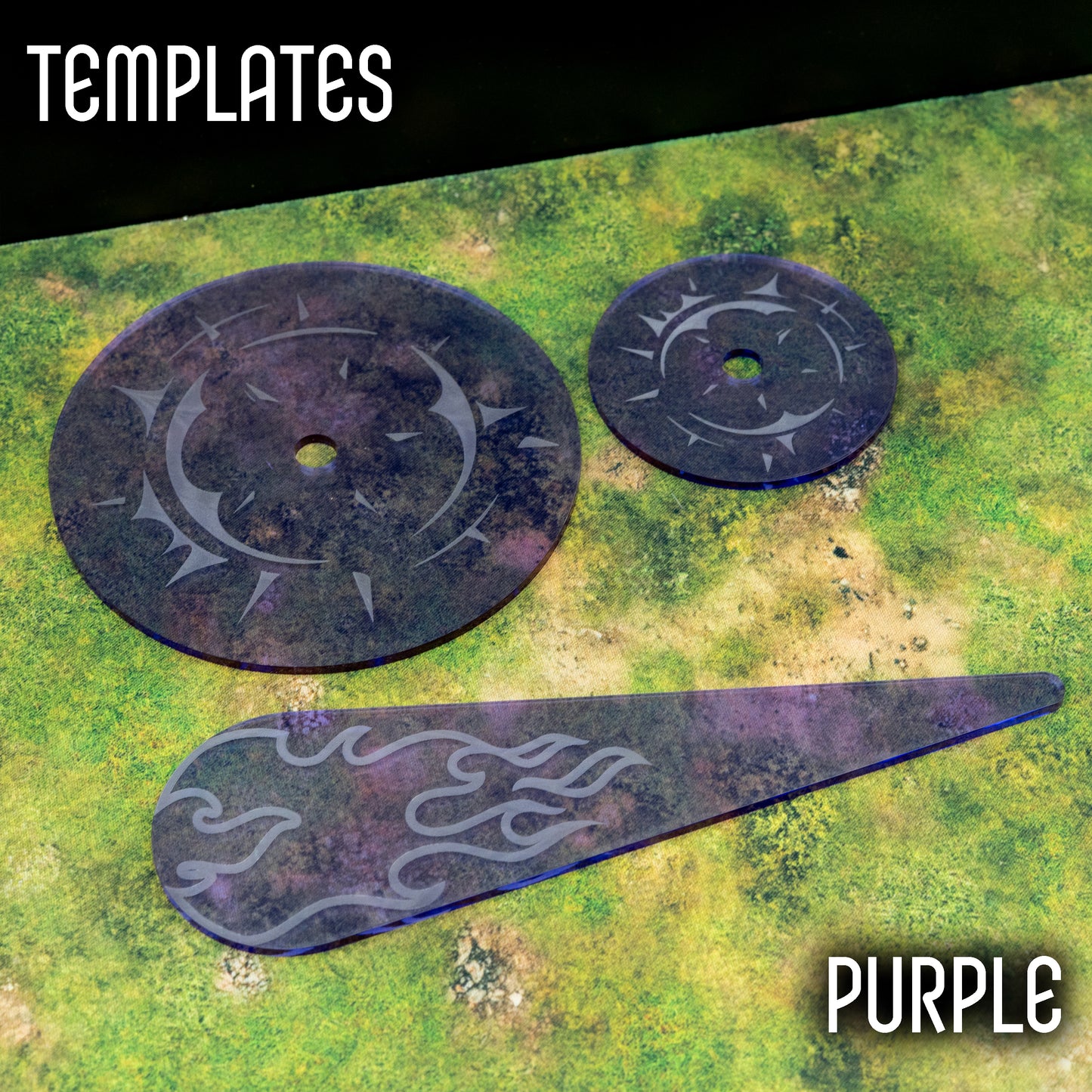 3", 5" and Flame Template compatible with Warhammer The Old World and Horus Heresy