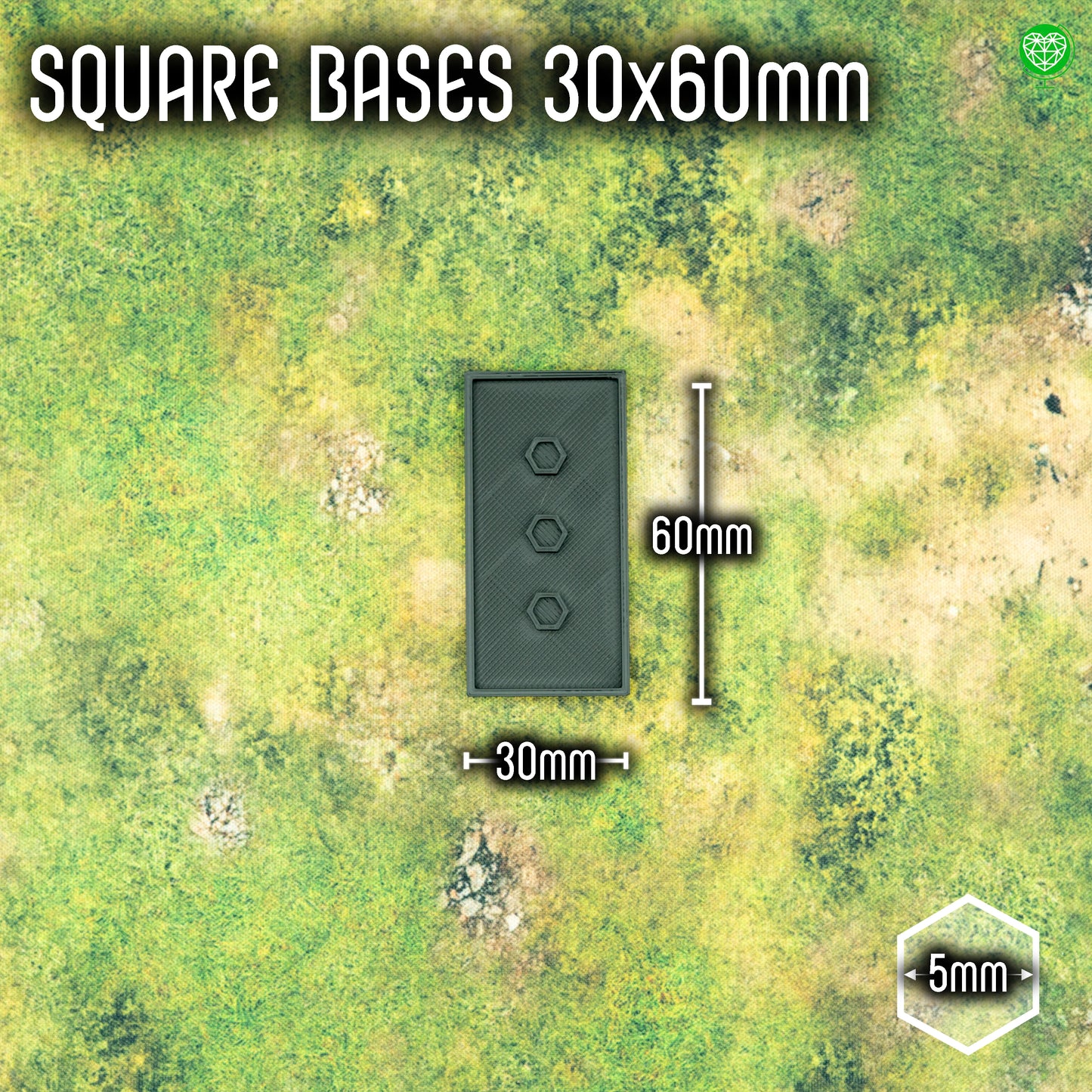 Square Base - 30x60mm - Magnet Ready