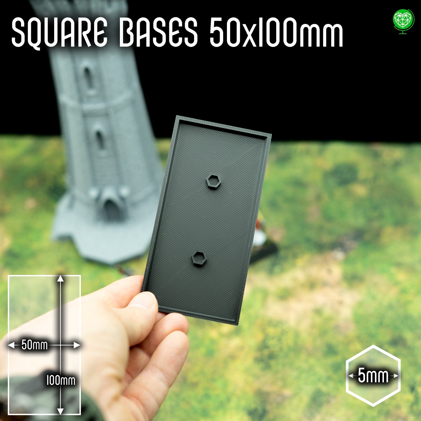 Square Base - 50x100mm - Magnet Ready