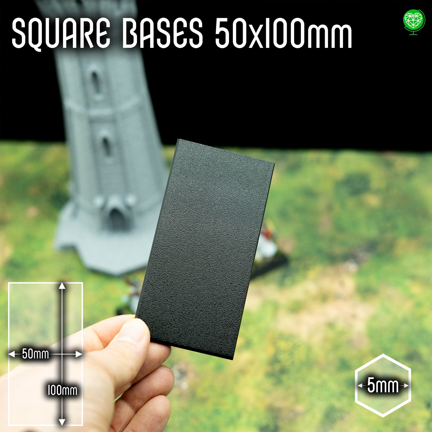 Square Base - 50x100mm - Magnet Ready