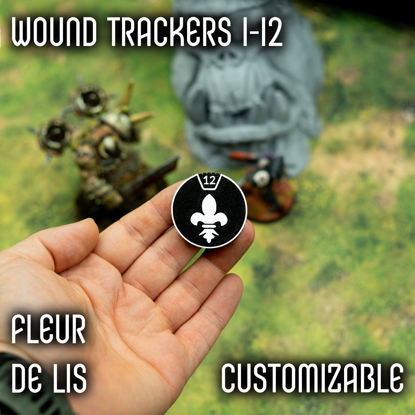 1-12 Wound Trackers - Fleur de Lis - Battle Nuns Style