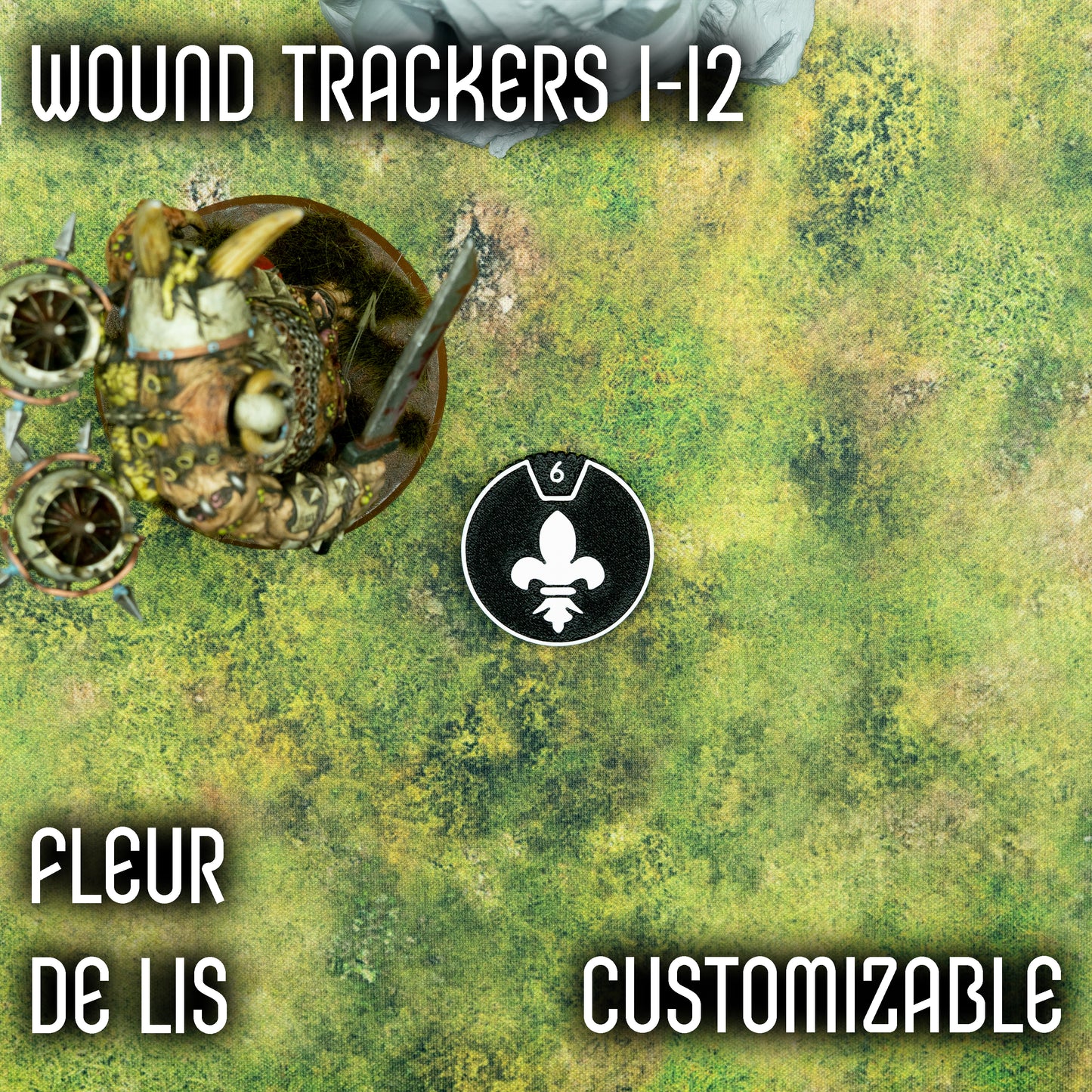 1-12 Wound Trackers - Fleur de Lis - Battle Nuns Style