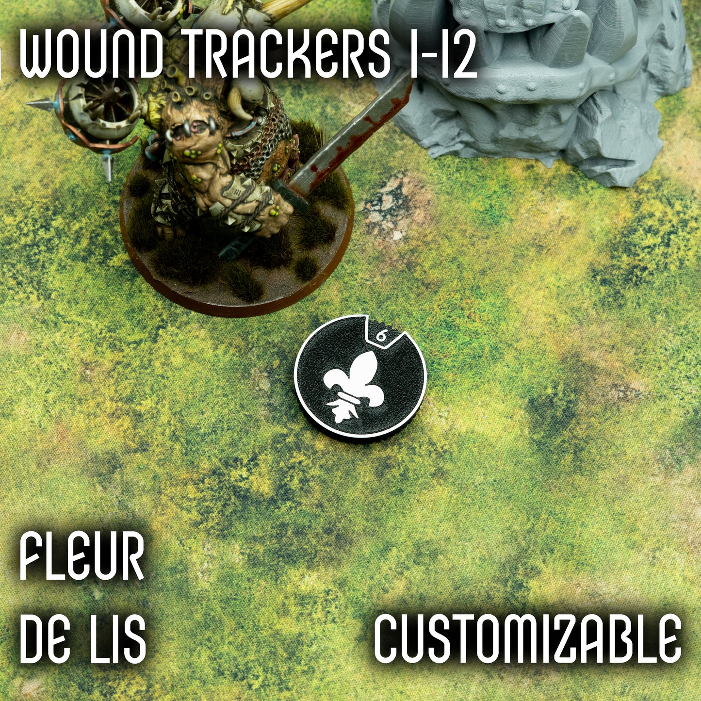 1-12 Wound Trackers - Fleur de Lis - Battle Nuns Style