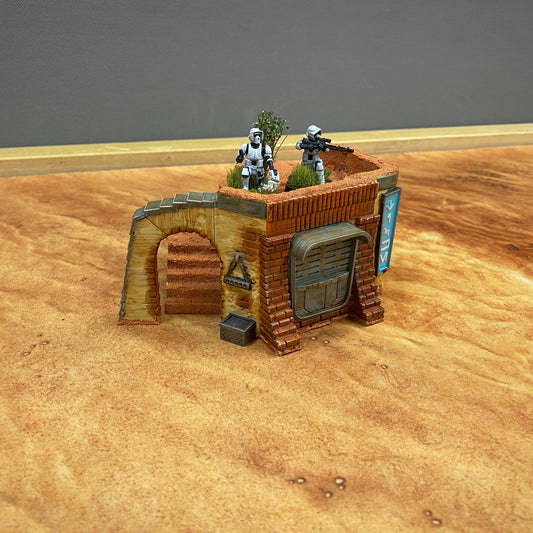 Two recon troopers standing on ferrix-like kiosk.