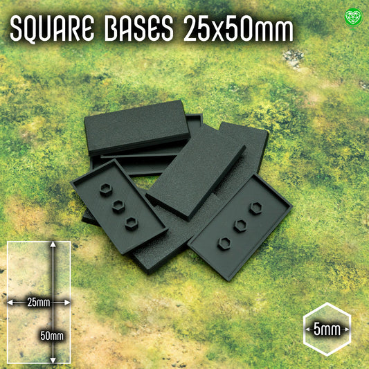 Square Bases - 25x50mm - Magnet Ready