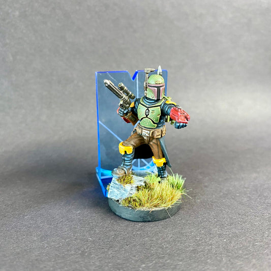 A miniatures with LOS silhouette at the back.