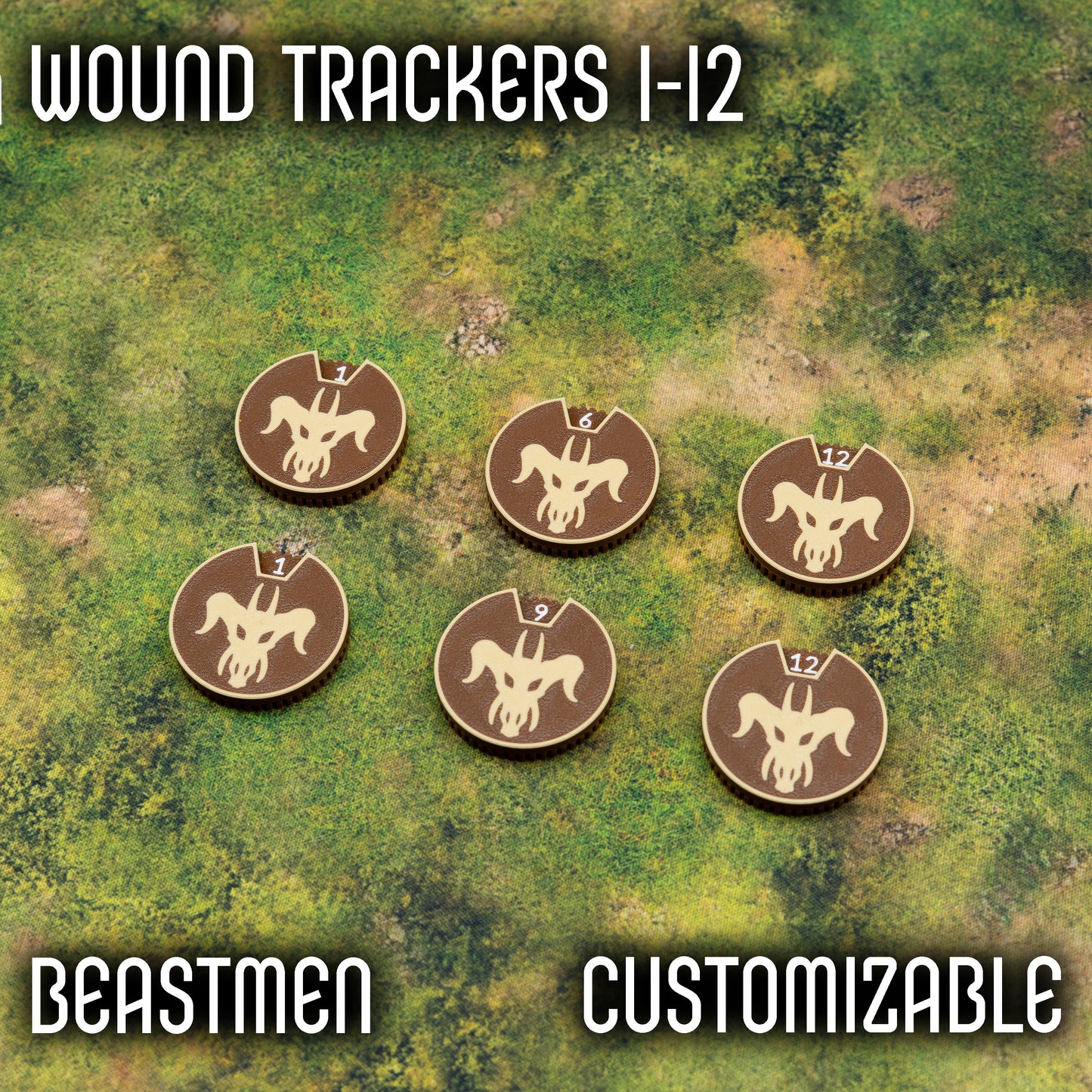 1-12 Wound Trackers - Beastmen Style