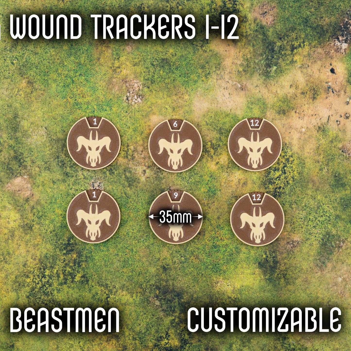 1-12 Wound Trackers - Beastmen Style
