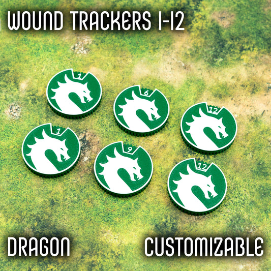 1-12 Wounds Trackers - Dragon Style