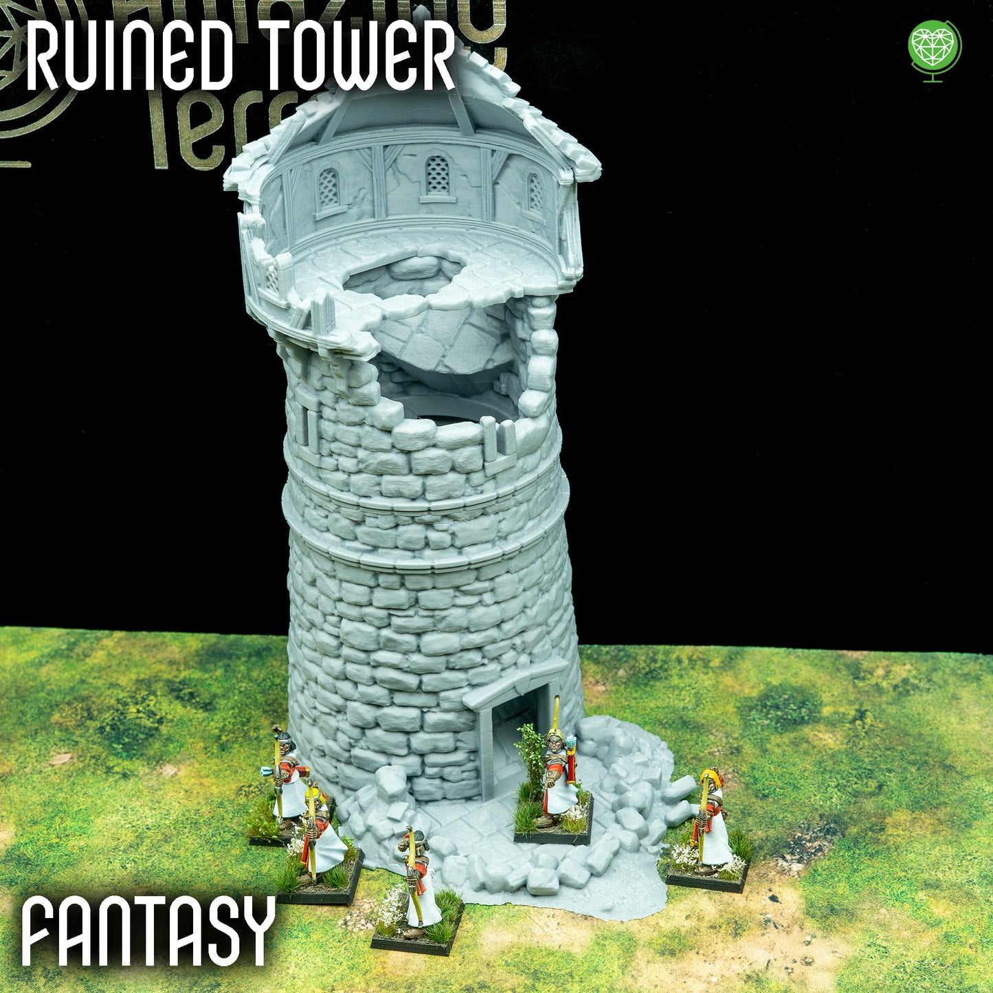 Ruined Tower for Fantasy Tabletop Wargaming