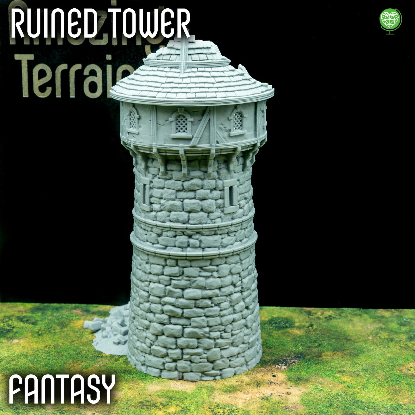 Ruined Tower for Fantasy Tabletop Wargaming