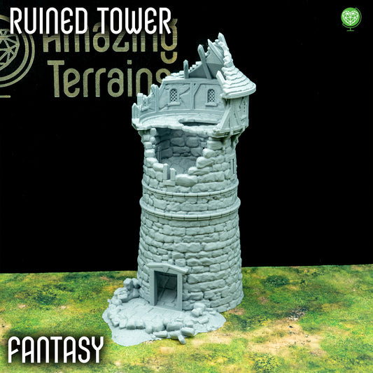 Ruined Tower for Fantasy Tabletop Wargaming