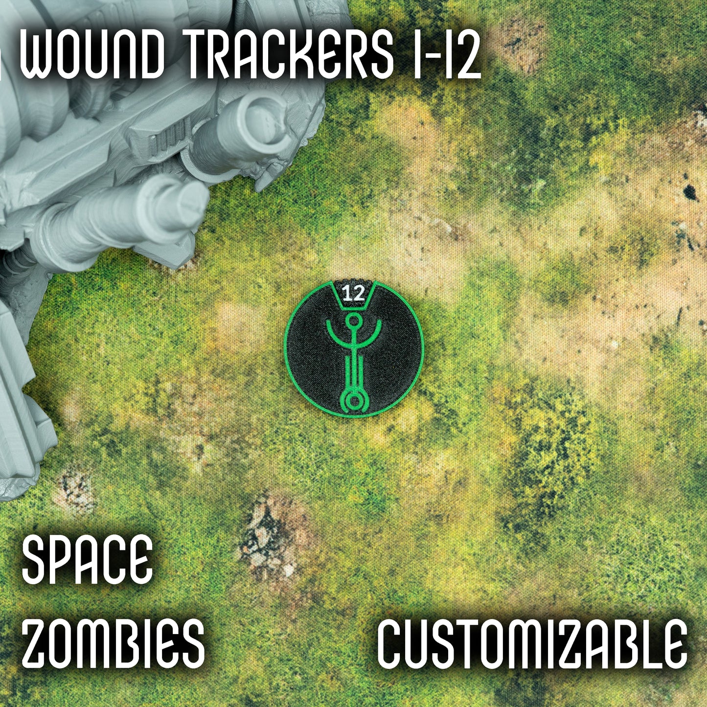 1-12 Wounds Trackers - Space Zombies Style