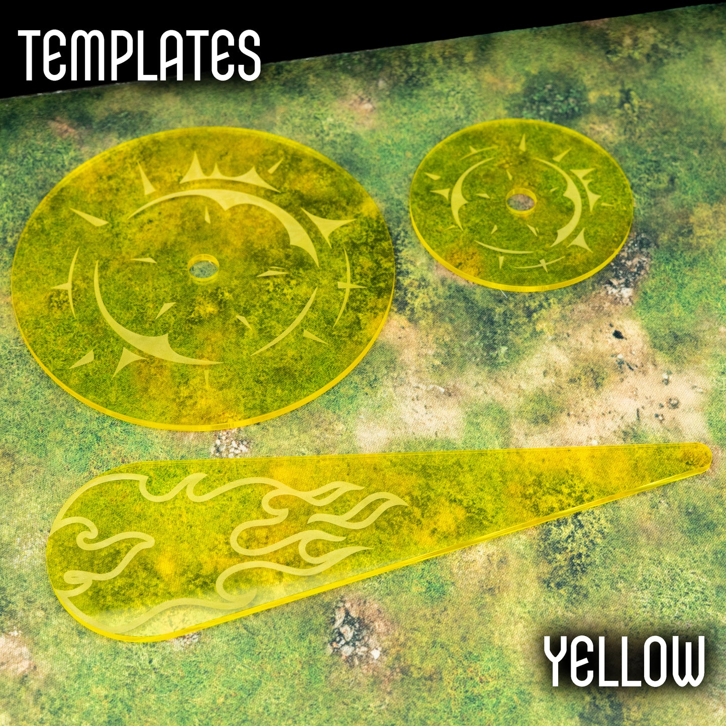 3", 5" and Flame Template compatible with Warhammer The Old World and Horus Heresy