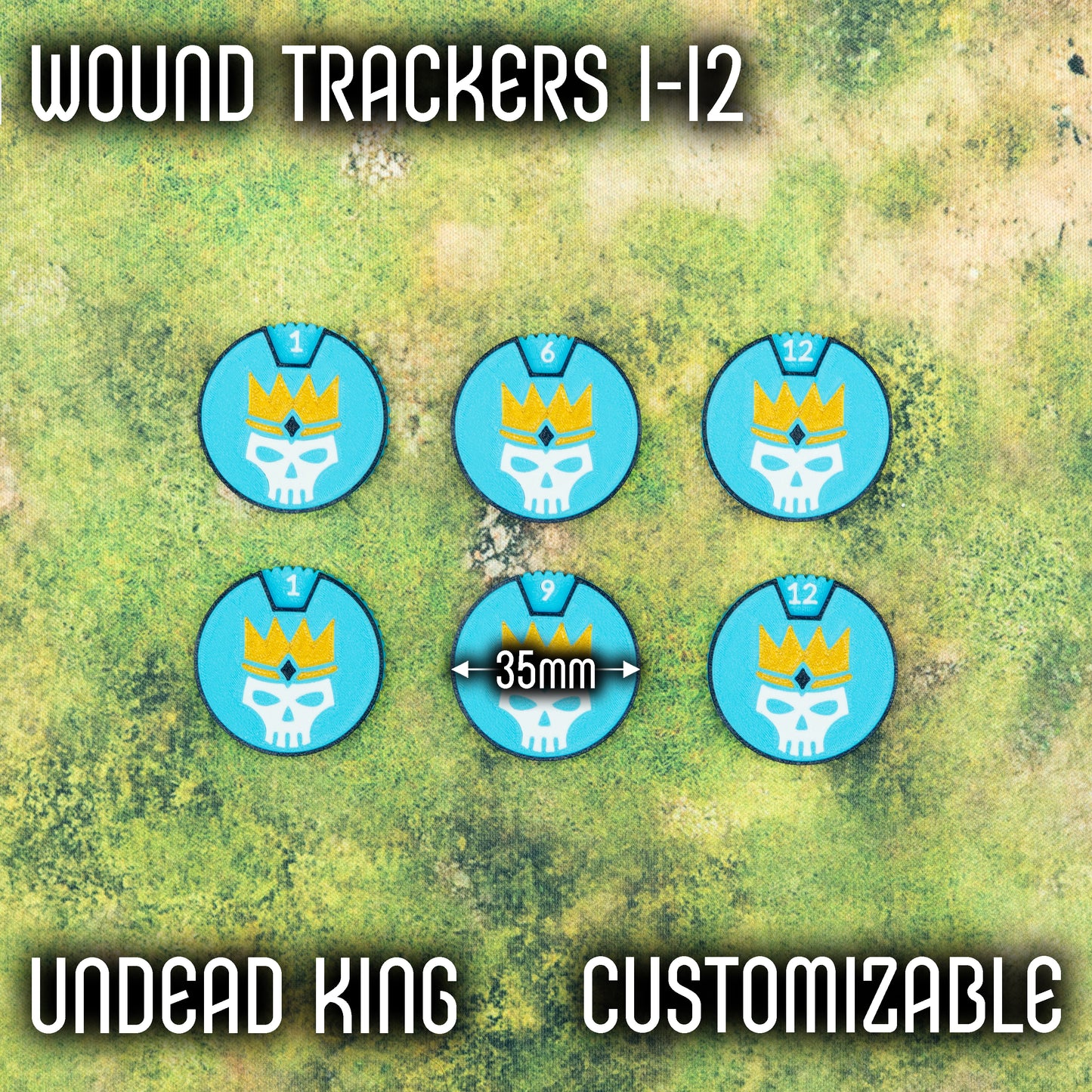 1-12 Wound Trackers - Undead King Style