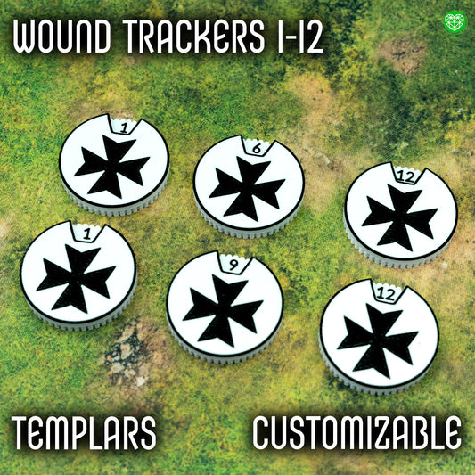 12 wounds tracker for Tabletop Games - Templars