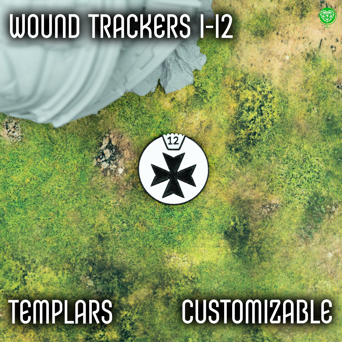 12 wounds tracker for Tabletop Games - Templars